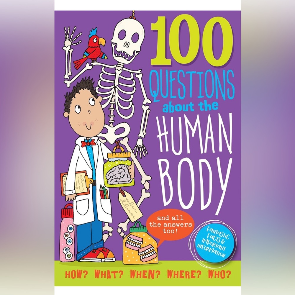 $5 100 QUESTIONS AND THE HUMAN BODY. $5 WHEN BUNDLED WITH 3 OR MORE ITEMS